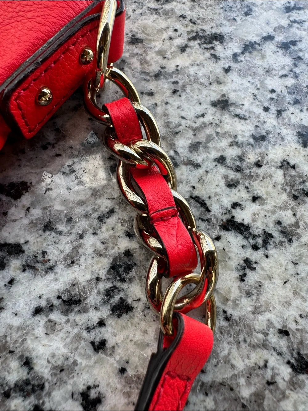 kate spade Red Pebbled Leather Crossbody Bag with Gold Hardware